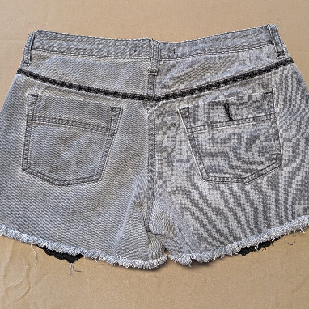 Free People Gray Distressed Jean Shorts - Picture 7 of 9